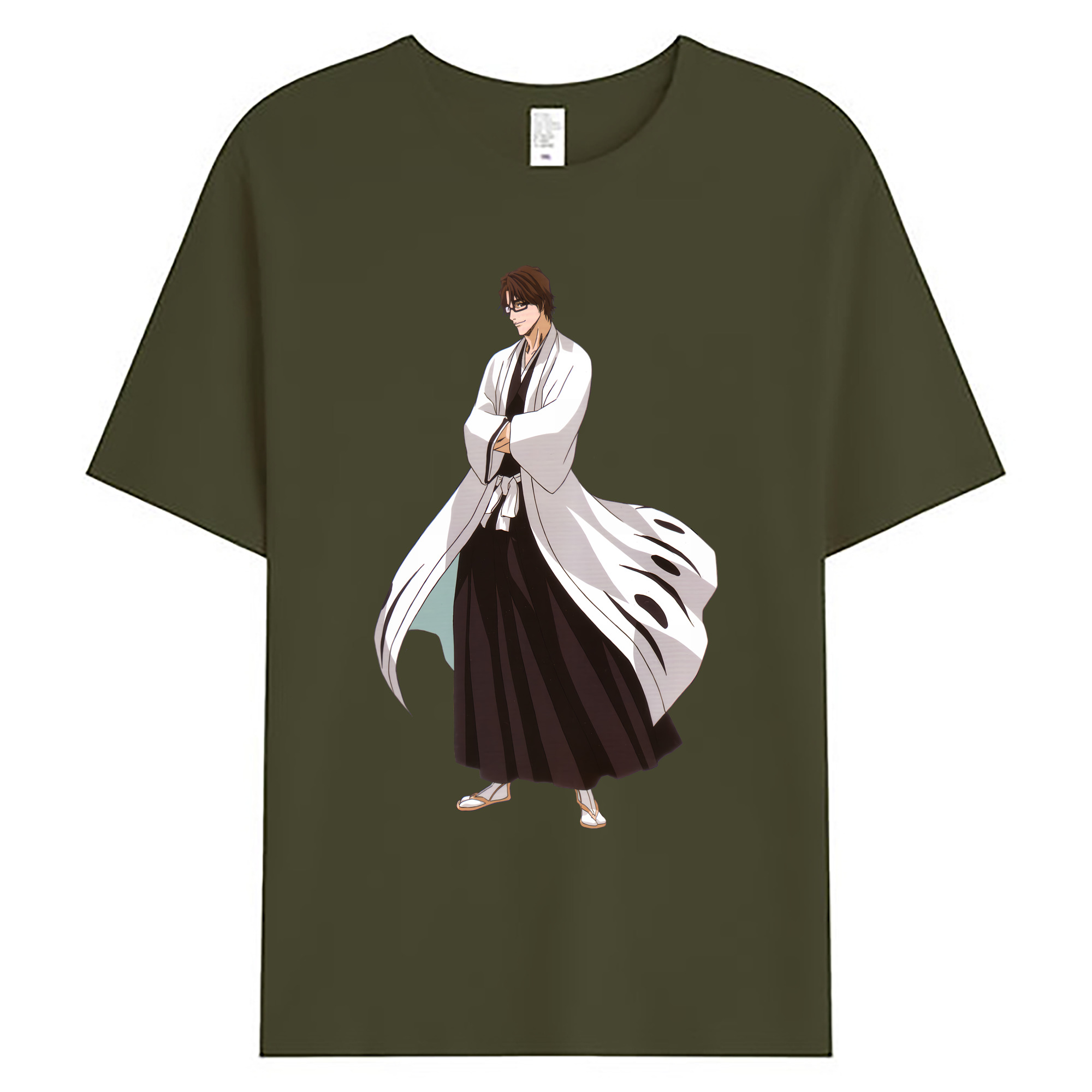 （画像用） ブリーチ 藍染 惣右介（あいぜん そうすけ） BLEACH Aizen Sousuke 綿100％ メンズ半袖Tシャツ｜肌触りやわらか＆通気性